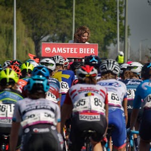 Ride Along With Leontien van Moorsel In The Course Direction Car During The AGR Ladies Edition