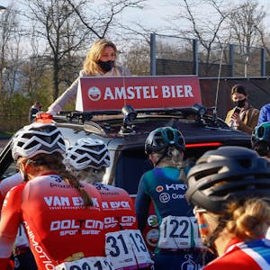Ride Along With Leontien van Moorsel In The Course Direction Car During The AGR Ladies Edition