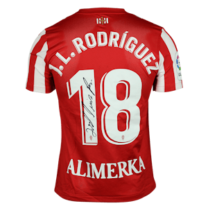 José Luis Rodríguez Francis Sporting Gijón shirt
