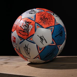 Matchball signed by the whole squad