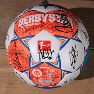 Matchball signed by the whole squad