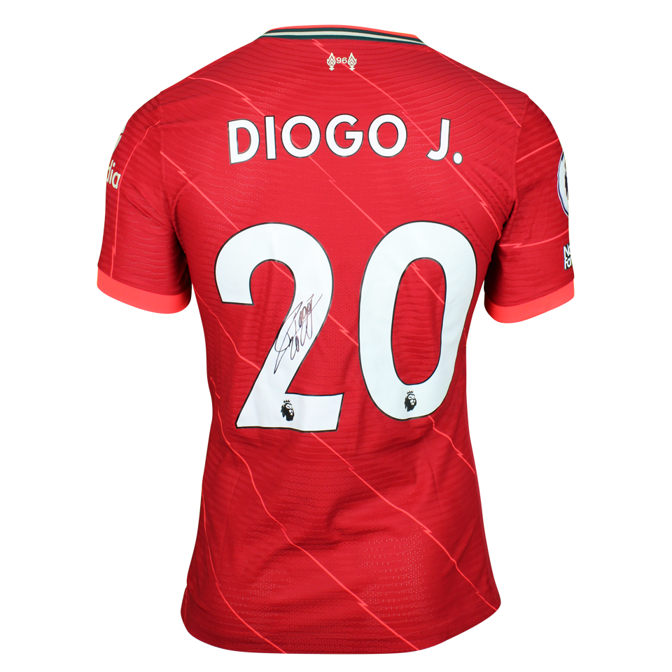 LFC DIOGO J. 20番ジャージ Lサイズ Diogo Jota Signed Liverpool FC Home Soccer Jersey #20 with