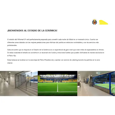 2 VIP Tickets For Villarreal CF - Valencia | 2