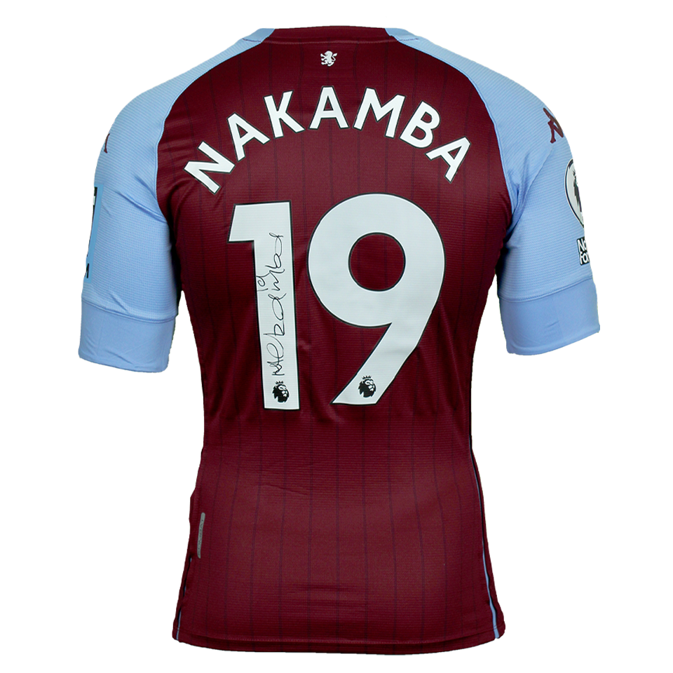 Maillot De Football ASTON VILLA Signé Par Marvelous Nakamba - Taille L - Castore - Neuf Certifié