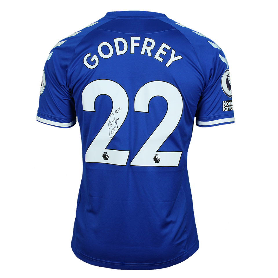 Maillot De Football Officiel Everton 21/22 Signé Par Ben Godfrey - Certificat D'authenticité Inclus, Pièce De Collection