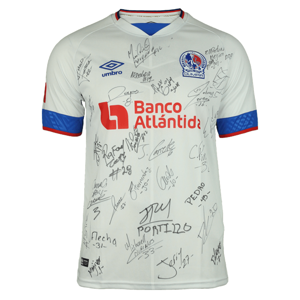 Home Shirt Signed By The Squad - Club Olimpia - 2 | Jerseys For Honduras -  Fundación Diunsa | MatchWornShirt